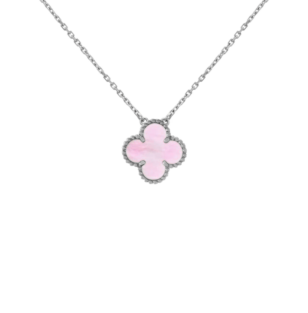 Clover Necklace | Pink Silver